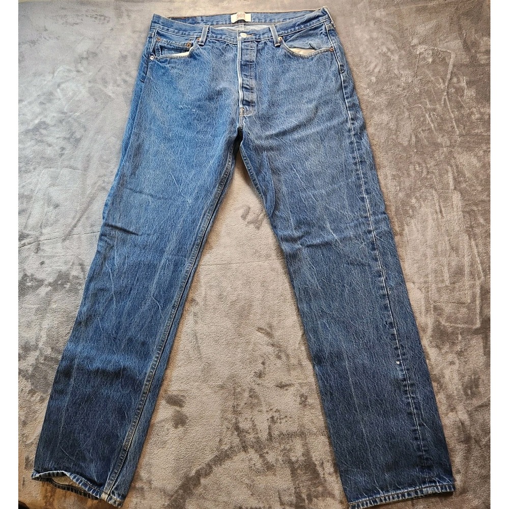 Levis 501 Jeans Mens 38x38 Blue Button Fly  Straight Made In Mexico VTG